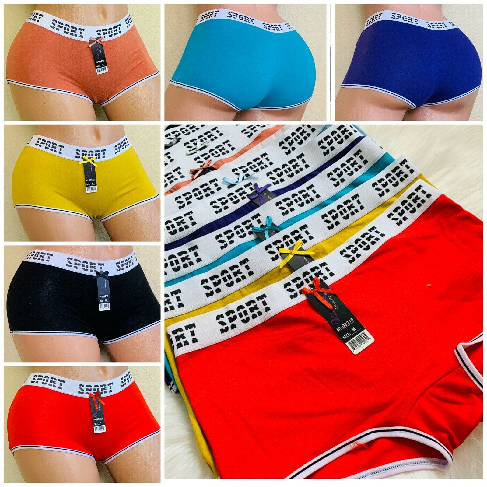 6-12 Boyshorts Sports SEXY 95% COTTON Panties Undies Active Wear